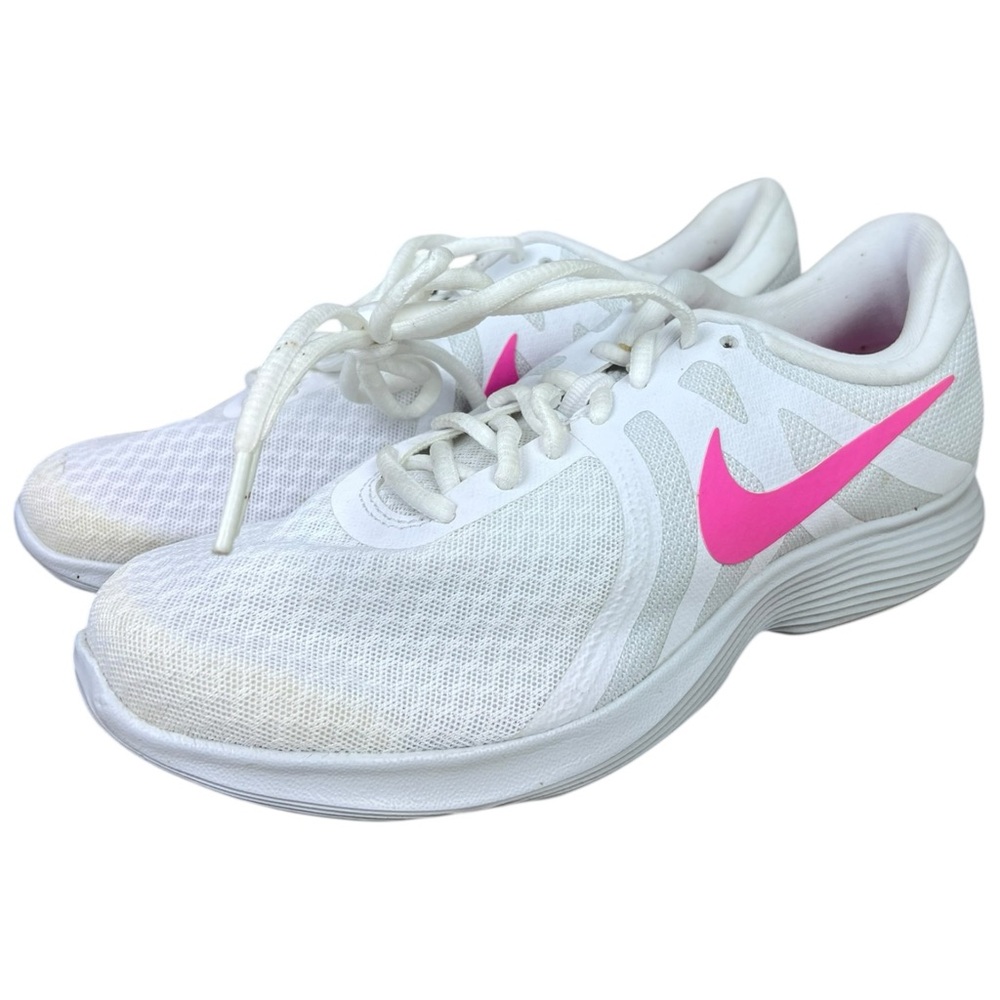NWOB Nike Womens Revolution 4 908999-101 White/Pink Running Shoes Sneakers Sz8.5